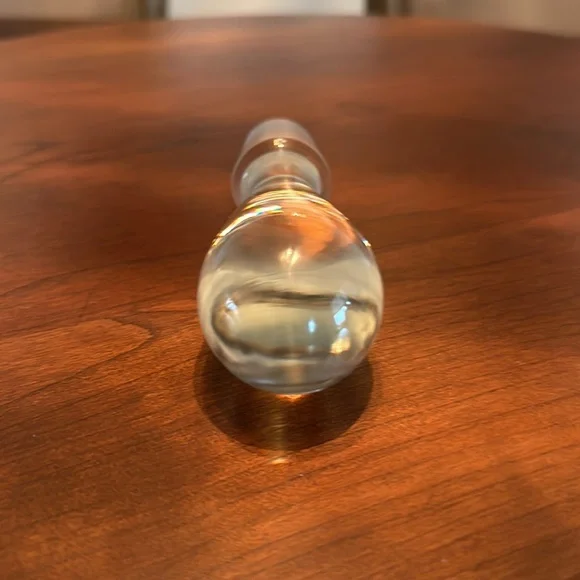 Vintage Hand Blown Clear Glass Decanter Stopper Teardrop - Picture 3 of 4